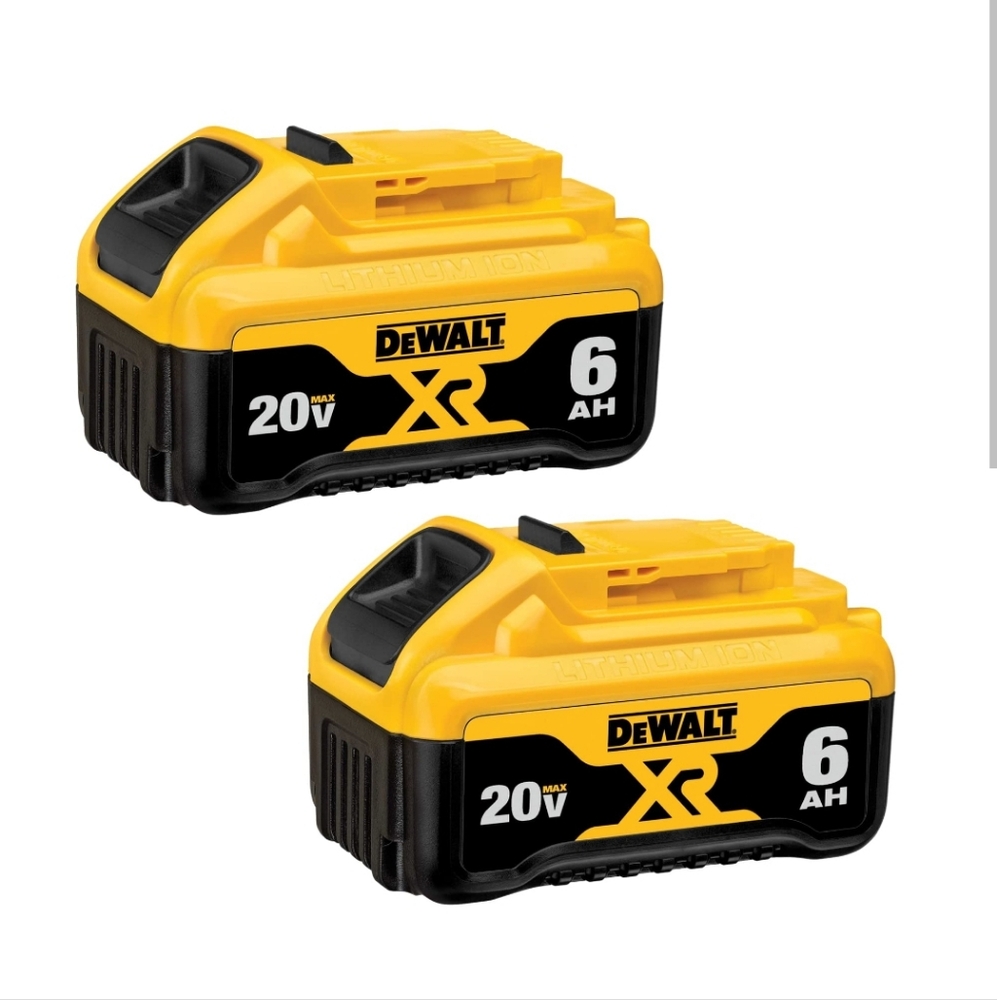 2 DeWalt 20V Max Premium Lithium-Ion XR 6AH Battery Packs (+FreeDeWaltGift)